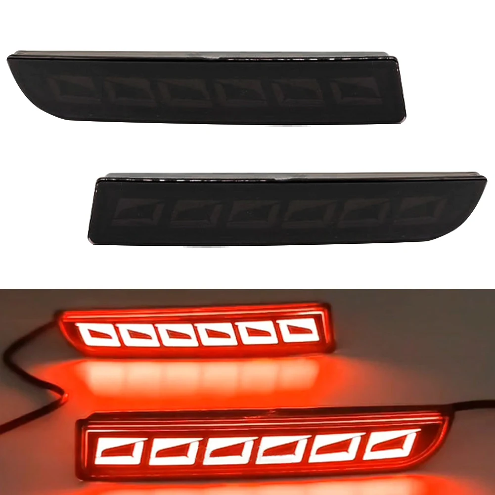 

1 Pair Smoked Lens Rear Bumper Reflector LED Tail Turn Signal Light Brake Lamp Fit for Mitsubishi Lancer 2008-2017