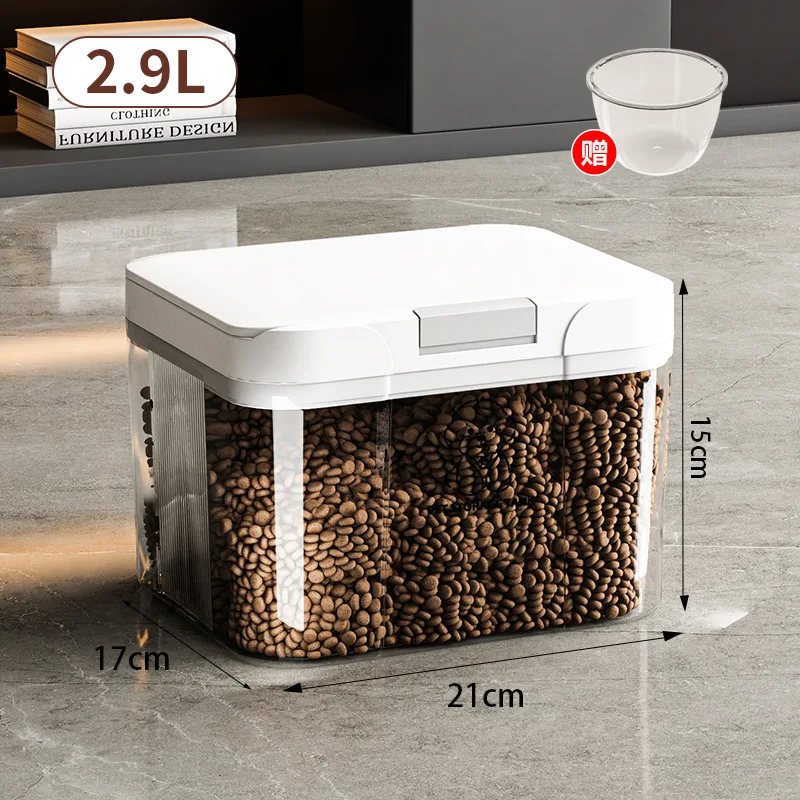 

Ведро для хранения продуктов для домашних животных, бытовая вакуумная коробка для продуктов для домашних животных, ведро для хранения корма для собак, герметичный влагостойкий резервуар для кошачьего корма