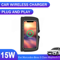 15W QI Fast Phone Wireless Charger Car Accessories For Mercedes-Benz MB S Class Maybach S S320L S400L S500L 2014 2015 2016 2017