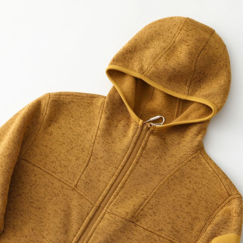 

Прихожая флисовая куртка с капюшоном: утолщенная теплая открытая верхняя одежда спереди для занятий спортом и отдыха на открытом воздухе