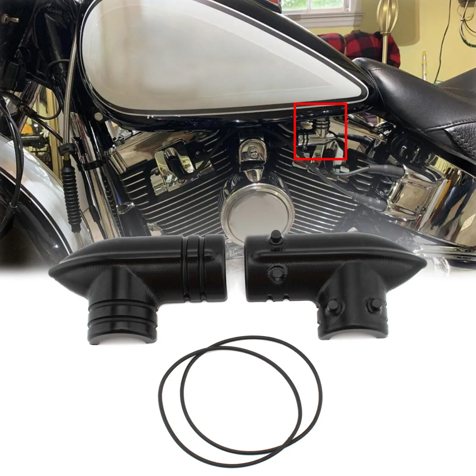 For Harley Davis All Fuel-injected Models 2001-21 Fuel Line Fitting Cover Black