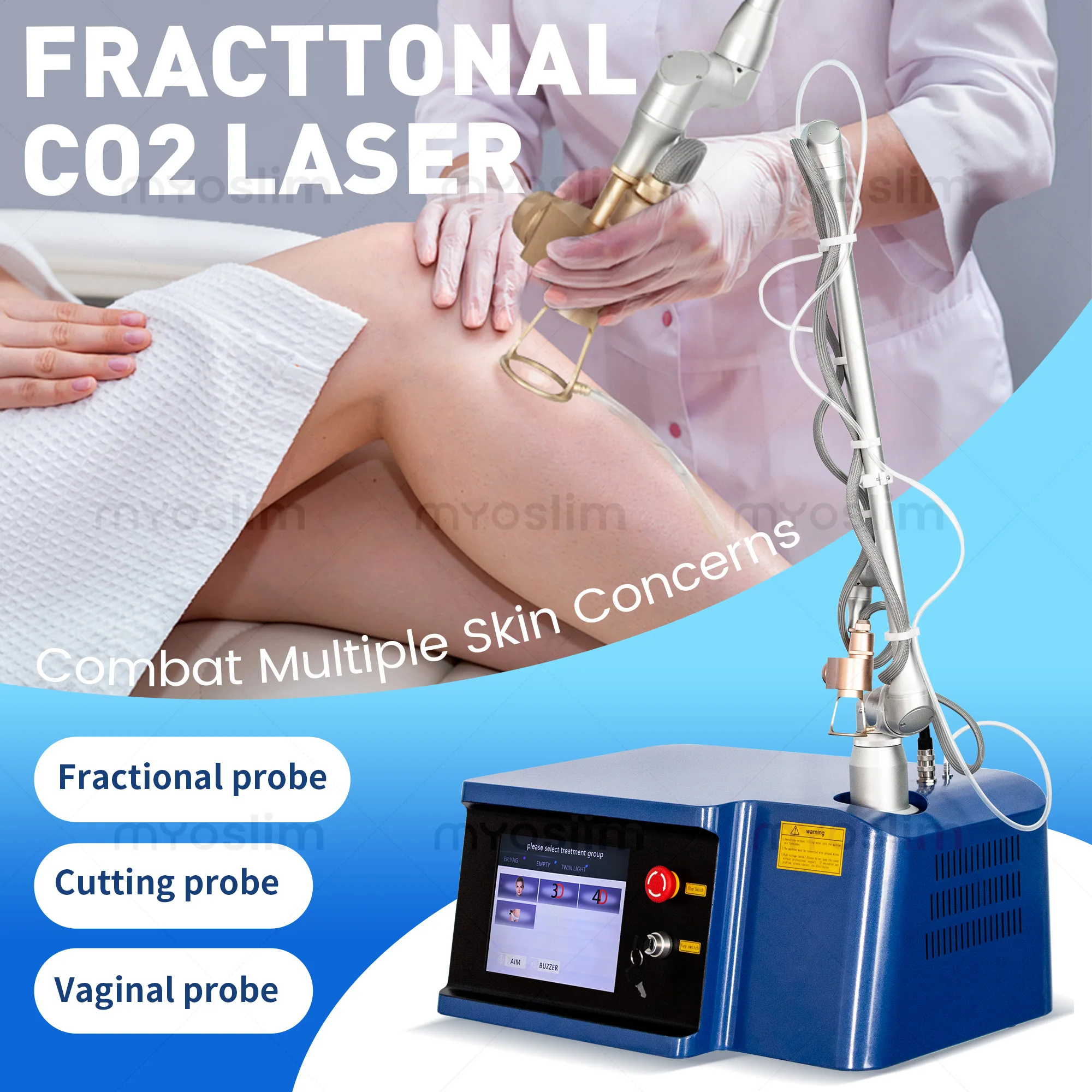CO2 Fractional Laser 60W  Machine Professional Carbon Peel Skin Firming Scar Stretch Mark Acne Wrinkle Removal Beauty Device CE view 2