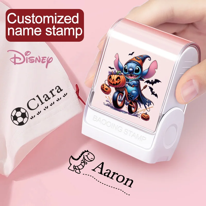 

Персонализированный именной штамп с дизайном стежки Диснея - для сортировки школьных принадлежностей и личных предметов, модный подарок на Хэллоуин