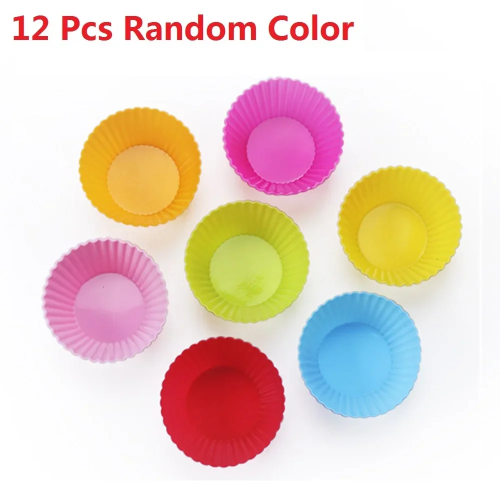 7cm Silicone Muffin Case Cupcake Mould Baking Tart Mold Reusable Multiple Styles For Bread Loaf Pate Toast Cakes Quiche