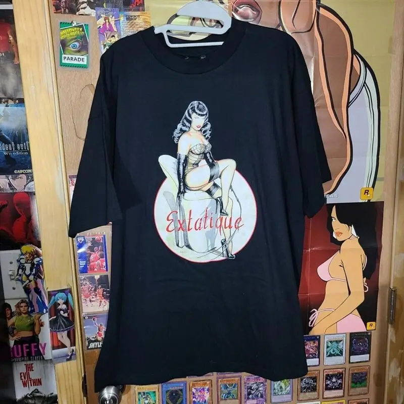 VTG Bettie Page Black Cotton  All size S 345XL T Shirt HRN