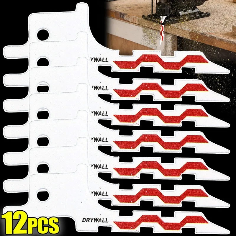 

1/12pcs Mini Reciprocating Saw Blade SK5 Plasterboard Cutting Blades Wire Box Drywall Access Sawzall Blades Power Tool Accessory