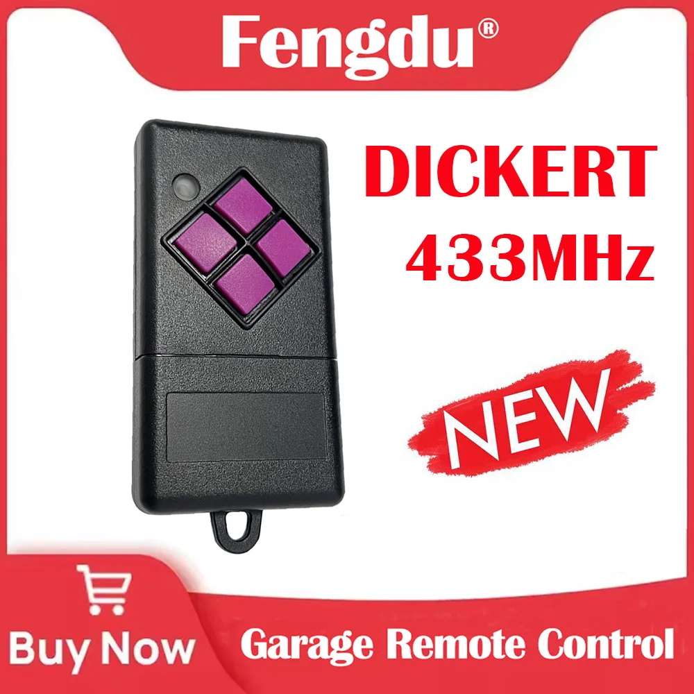 

433MHz Garage Door Remote Control Gate Opener 4 Button For Dickert MAHS433-04 Handheld Transmitter