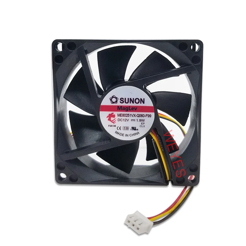 

NEW ME80251VX-Q060-F99 DC 12V 1.9W 8025 80x80x25mm 3-line 8CM Cooling Fan Free shipping