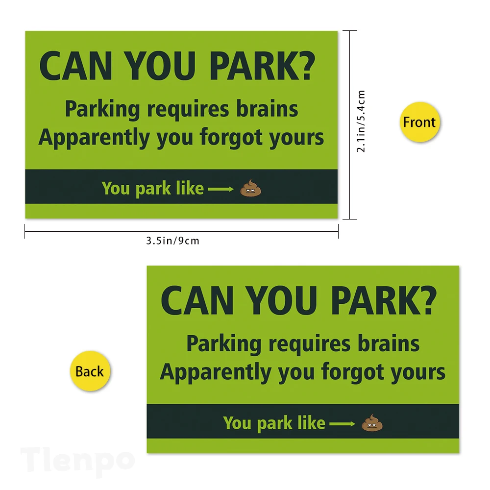 50pcs Humourous Parking Cards "Can You Park?" 3.5 x 2 inch, prank funny cards, offending funny cards, mini portable prank ca