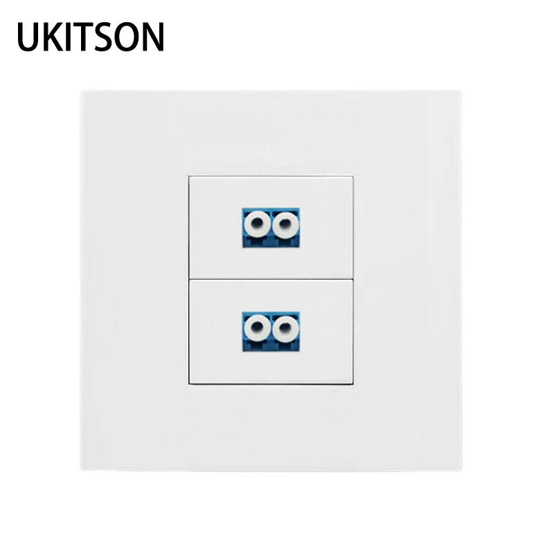 Fiber Wall Socket Plate LC UPC APC Optical Fiber Panel Faceplate Outlet Plug With Coupler Adapter Socket In White