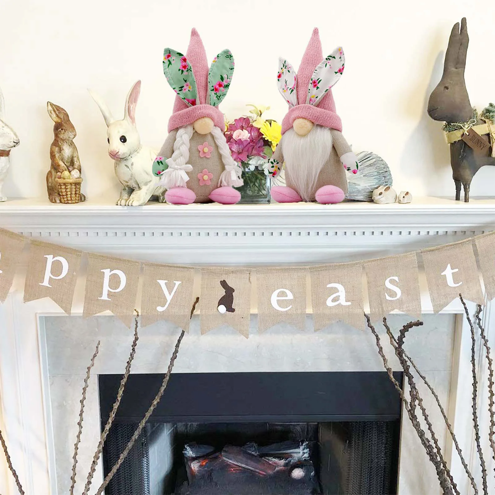 

Пасхальная кукла-кролик гномов, легкое в обслуживании, праздничное украшение для куклы, подходящее для внутреннего и наружного дисплея