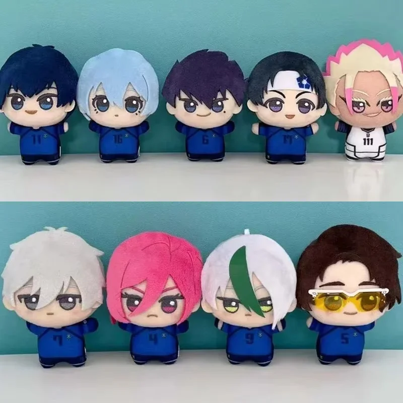 In Stock Bandai 10cm Blue Lock Hiori Isagi Yoichi Nagi Seishiro Mikage Dolls Fluffy Maumet Kawaii Pendants Puppet Keychain Gifts