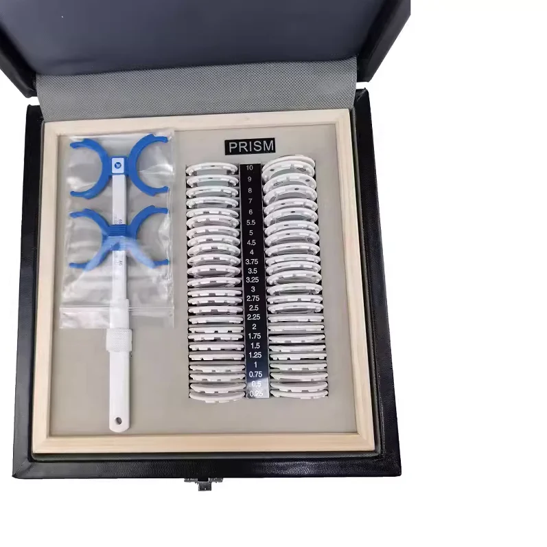 Ophthalmological Training Prism Trial Lens Set Ophthalmic Strabismus Examination Prism Flipper Box Optometry Tool  fast shipping