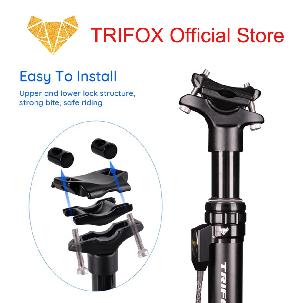 TRIFOX Official Store  AIR Bike Length 440mm (125mm travel)  Linelength 1500mm  Dropper  Tube Seatpost Center Routing(APM309)