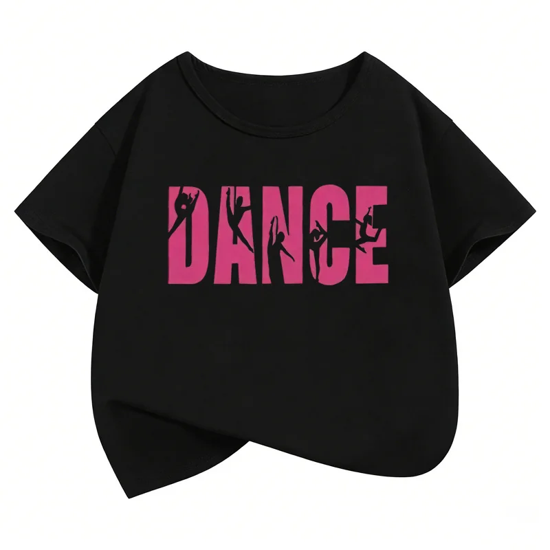 Dance Girl Design Funny T Shirts Short Sleeve Kids Children's T-shirt Boys Girls Summer Spring Casual Top Tee Shirt