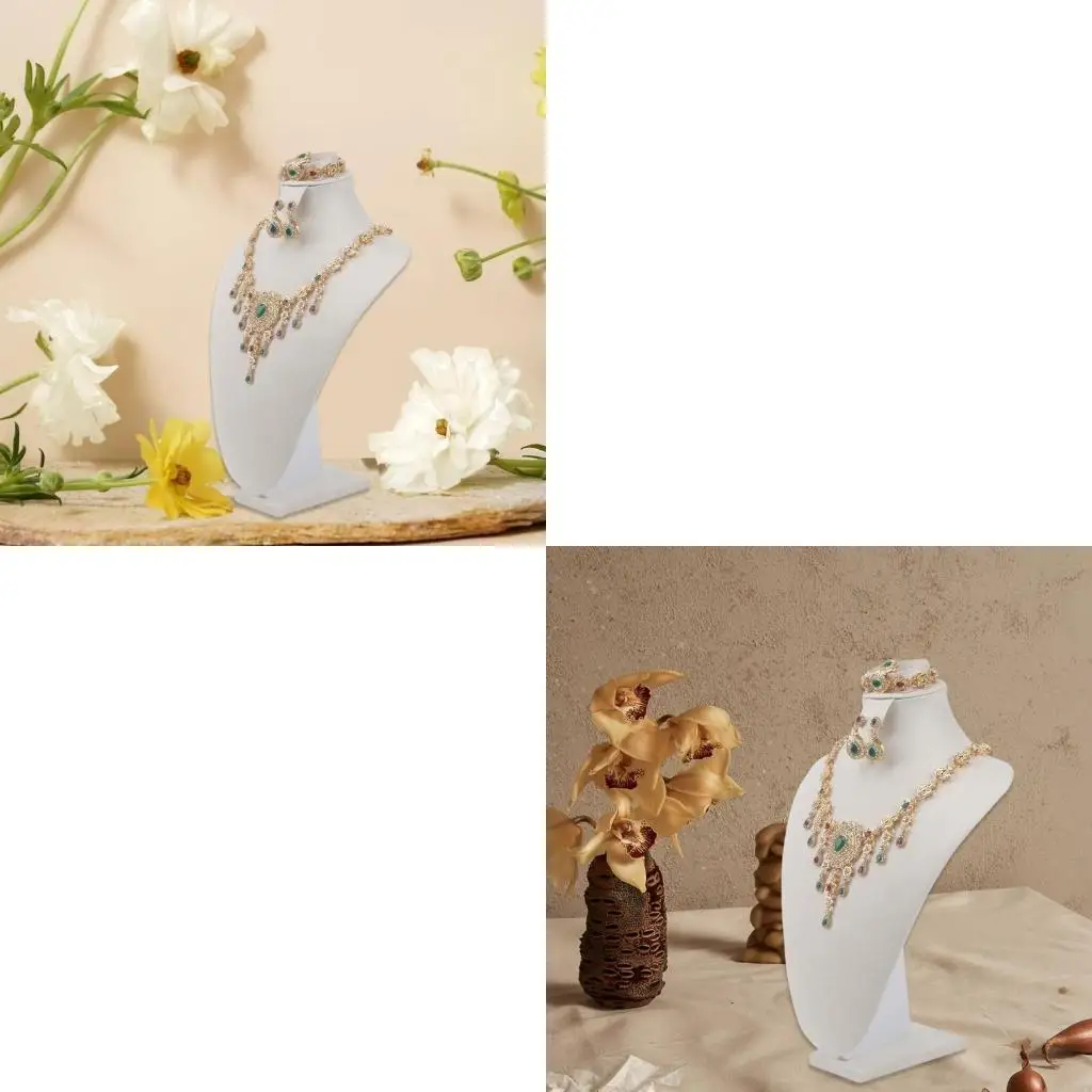 

Изысканная прочная ворсовая витрина для ювелирных изделий, маленькая подставка для ожерелья с регулируемым крючком для