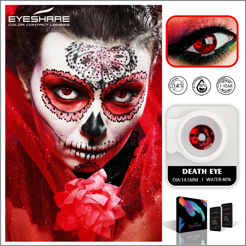 EYESHARE 1pair Anime Cosplay Color Contact Lenses For Eyes Blue Multicolored Eye Color Lens Beauty Red Colored Eye Lenses Yearly