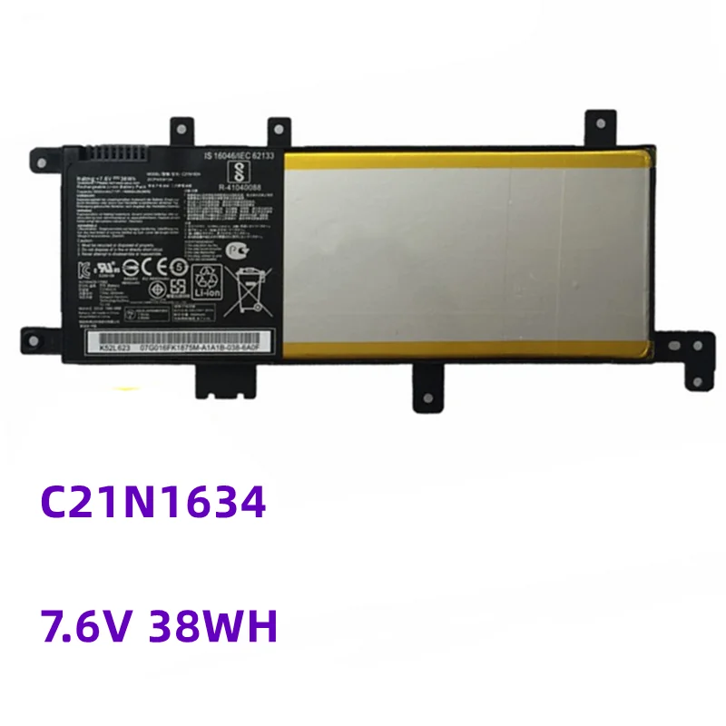 New 7.6V 38WH C21N1634 Laptop Battery for ASUS A580U X580U X580B A542U R542U R542UR X542U V587U FL5900L FL8000U