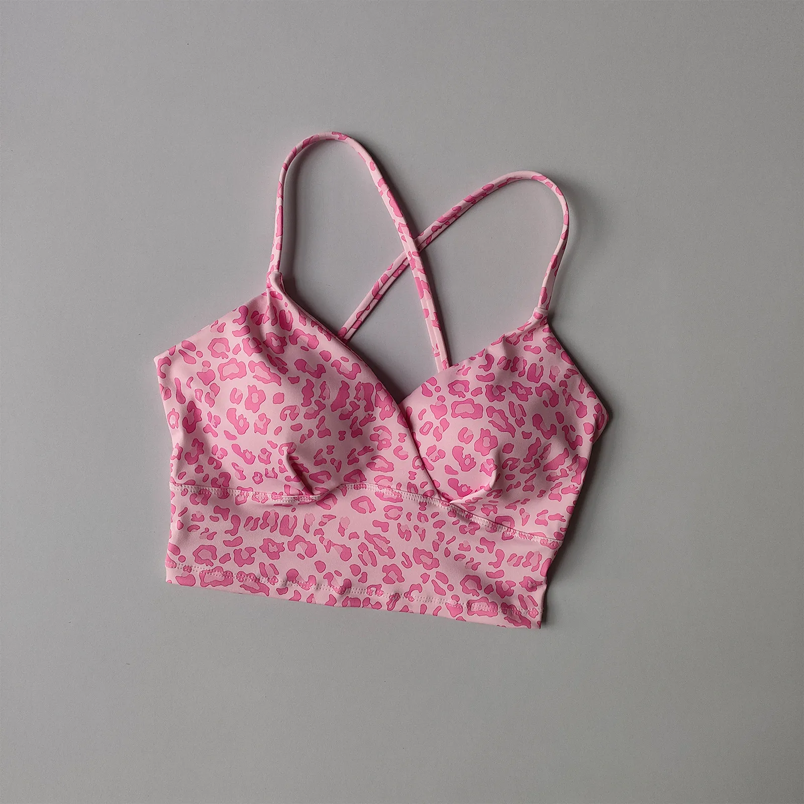 Bedruckter Yoga-Sport-BH für Damen mit Brustpolstern, feststehender Cup, schöner Rückenpartie, Gym-Top für Lauf-BH, Fitness-Unterwäsche – Detail 6