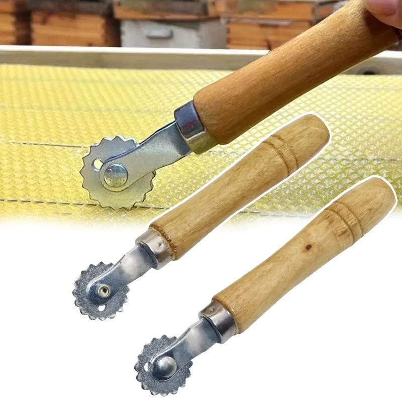 Nest Foundation Wire Embedding Roller Wooden Handle Manual Gear Wire Embedding Beehive Nest Frame Beekeeping Apiculture Supplies