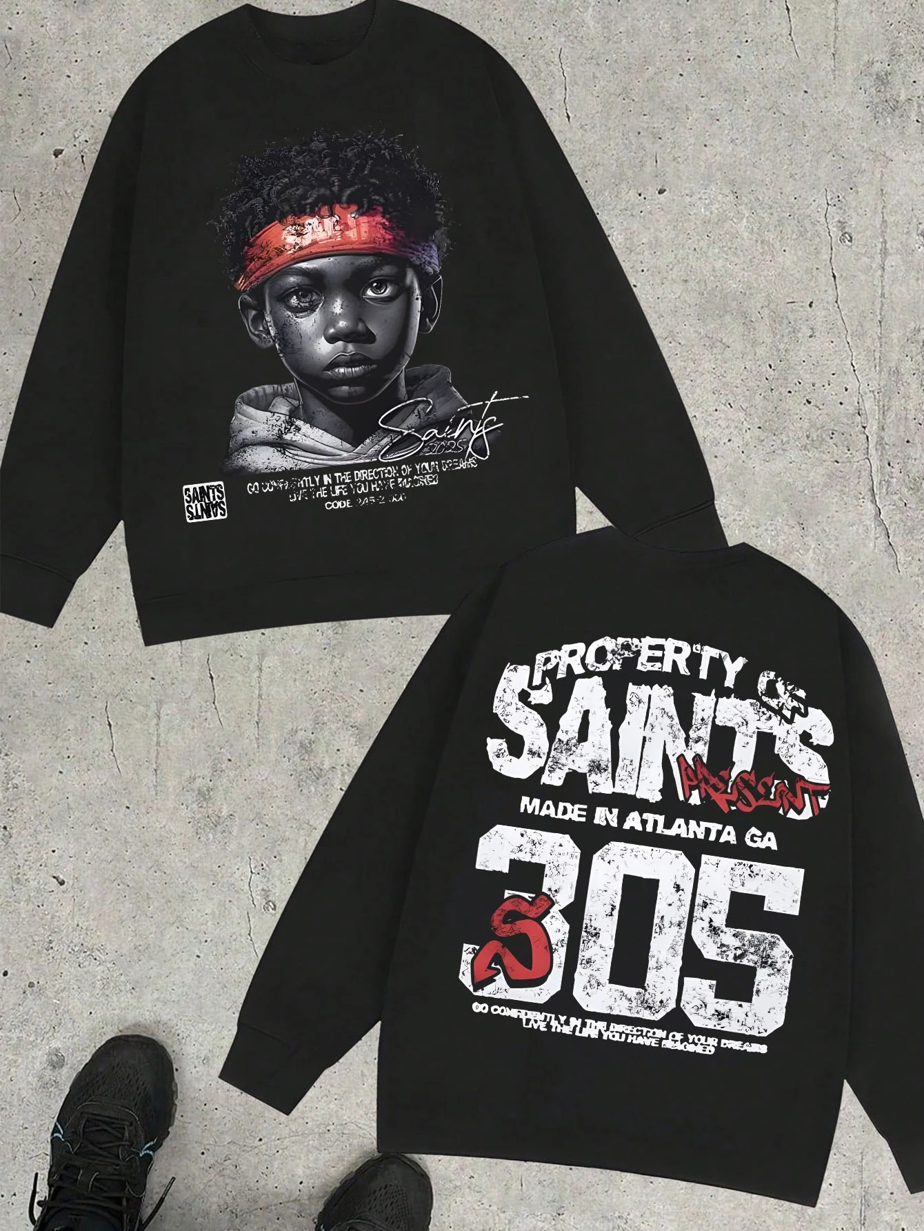 

Vintage Gothic Print Autumn and Winter Men's and Women's Long Sleeved Sportswear for Casual and Loose Outdoor Street Sports