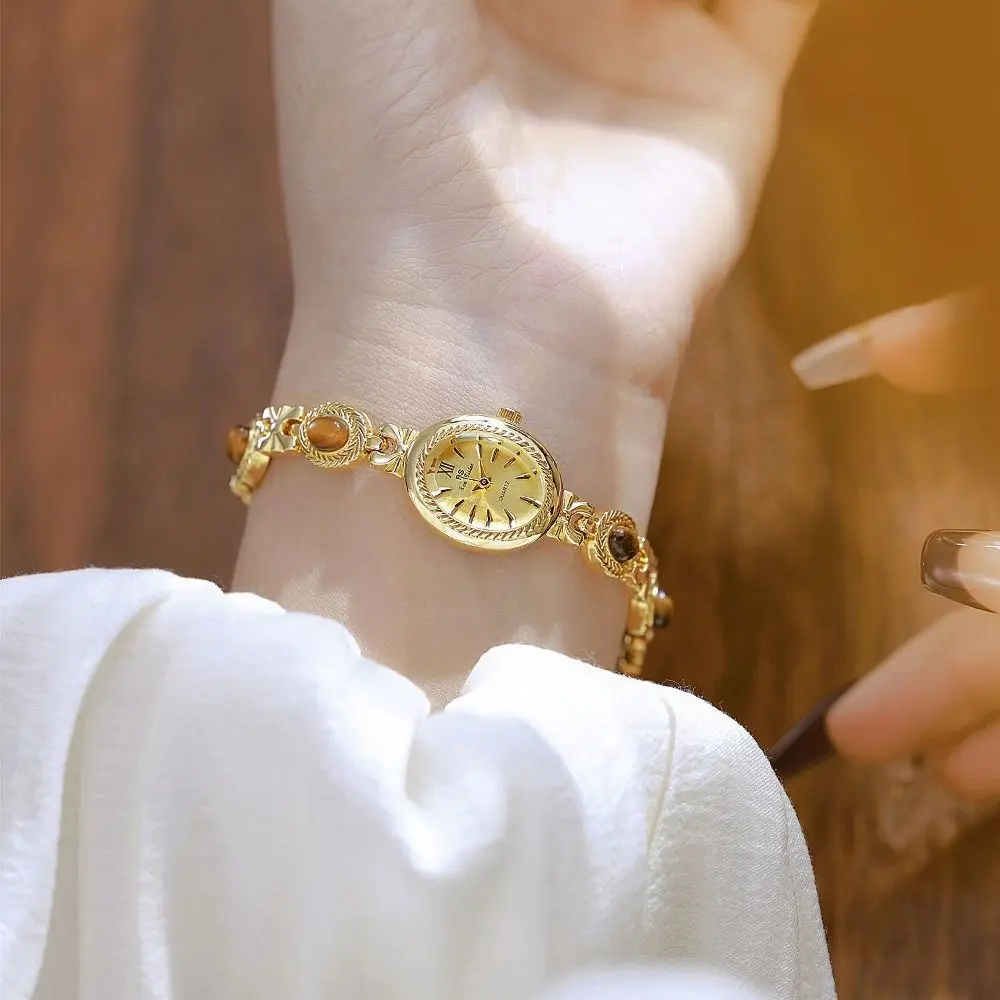 

Elegant Women's Bracelet Watch Melard Color Exquisite Quartz Wristwatch Decorative Simple Vintage Female Clock Daily Use