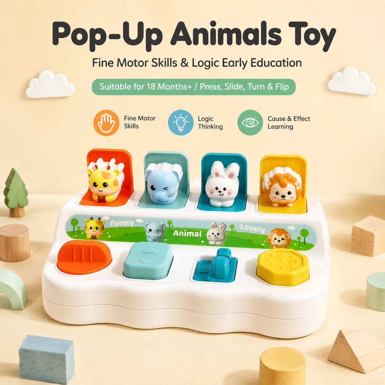Photography Jokes - Pop-Up Animal Peekaboo Switch Box Montessori