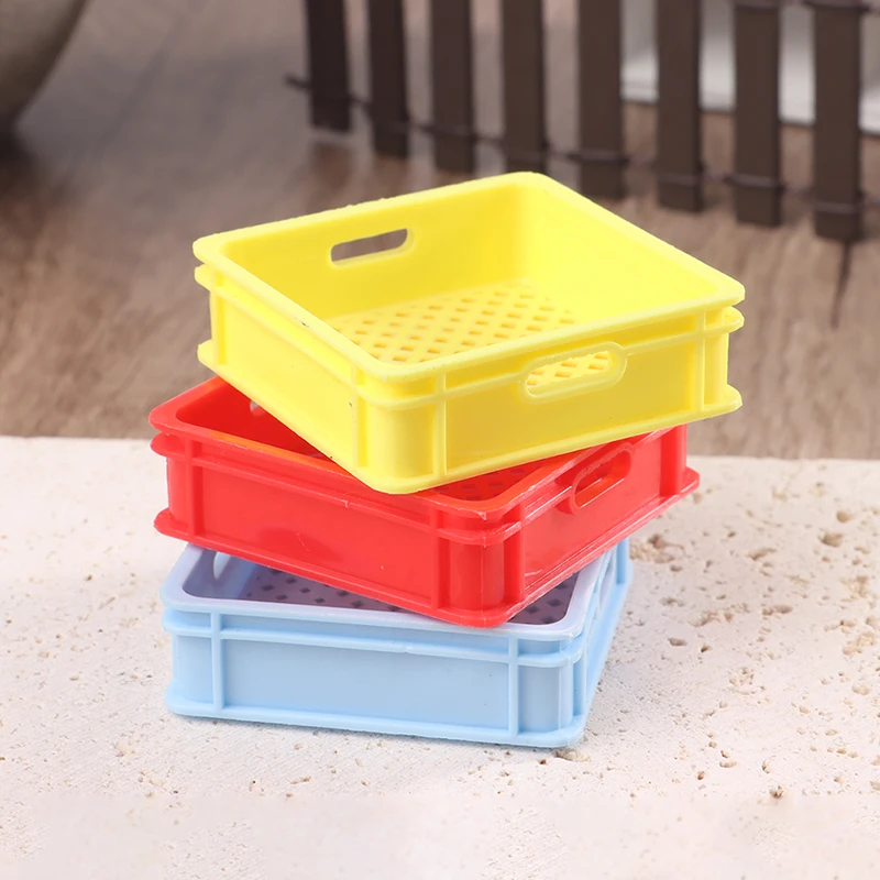 1:12 Dollhouse Miniature Food Drink Storage Basket Model Kitchen Furniture Accessories For Doll House Decor Kids Play Toys