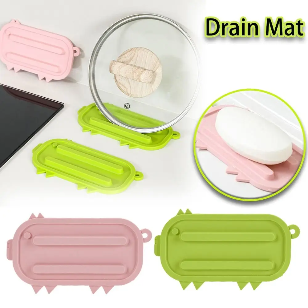 Anti-slip Pot Lid Drain Mat Sink Splash Pot Lid Storage Pot Lid Organizer Faucet Accessories Kitchen Sink Holder Soap Drain Pat