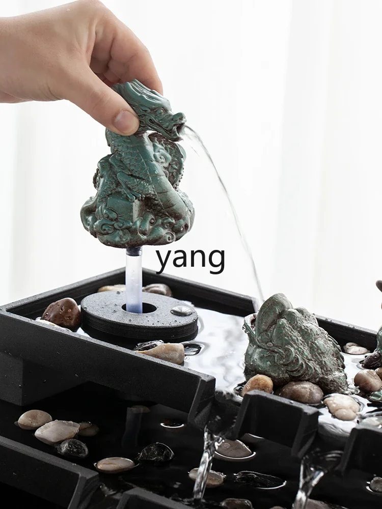 LMM courtyard living room large tank above water fountain landscaping water tank flowing water ornament