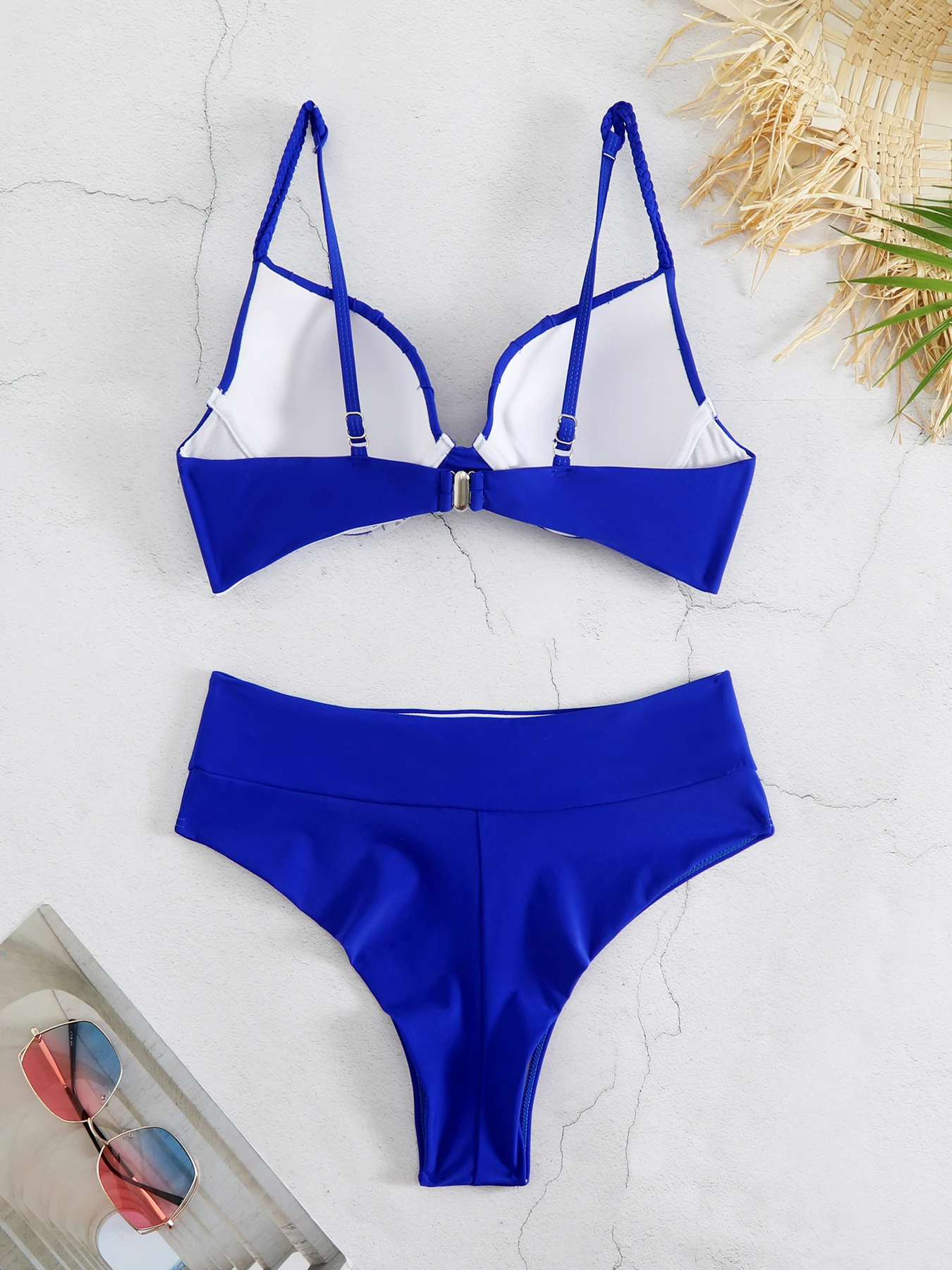 2024 Hot Sale Bikini Set Swimwear For Women Solid Color Micro Bikini Strap Biquini Mujer swimsuit Beachwear Female Bathing Suit