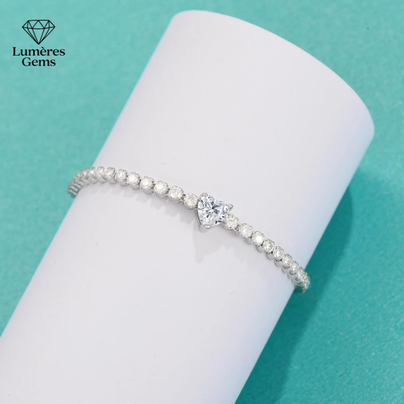 LumièRe Gems Platinum PT950 Morganite Bracelet - Women's Unique Design, Versatile, Simple, Stylish, Fashionable, Luxury