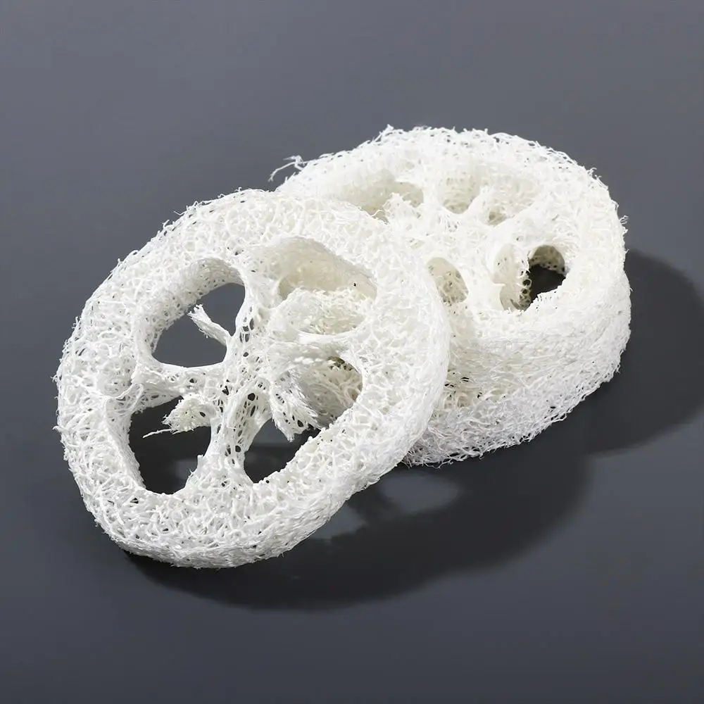 Biodegradable 10Pcs Natural Loofah Slices Non Scratch Reusable Soap Saver Scouring Pad Scrub Sponge Scrubber