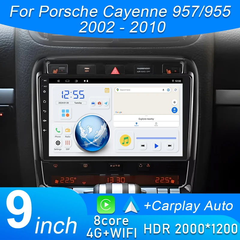 

Android 15 Car Radio For Porsche Cayenne 957955 2002 - 2010 Car Multimedia Video Player WIFI Head Unit GPS Autoradio Carplay BT