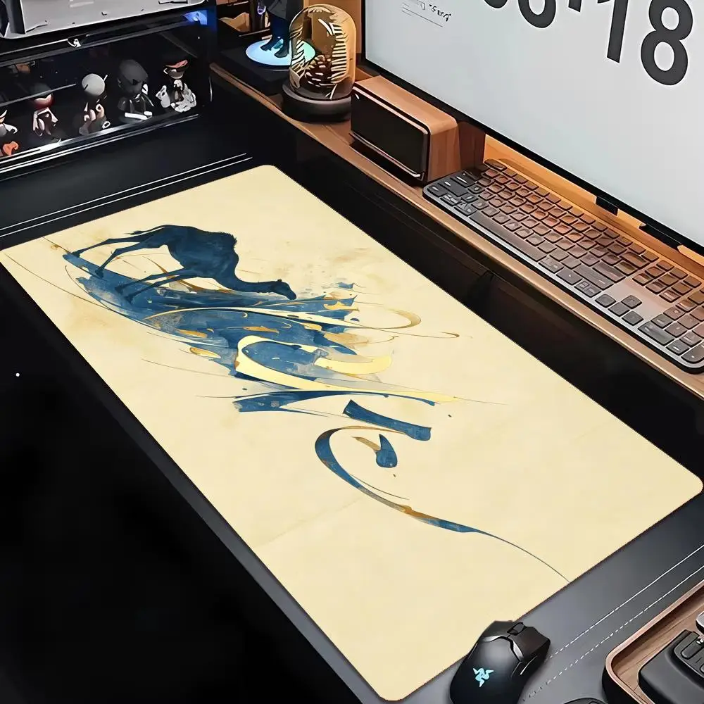 Gamer Office Large Desk Pad XXL Arabic Calligraphy Mosque Mouse Pad Non-Slip Rubber Laptop Keyboard Table Mat Desktop Decor