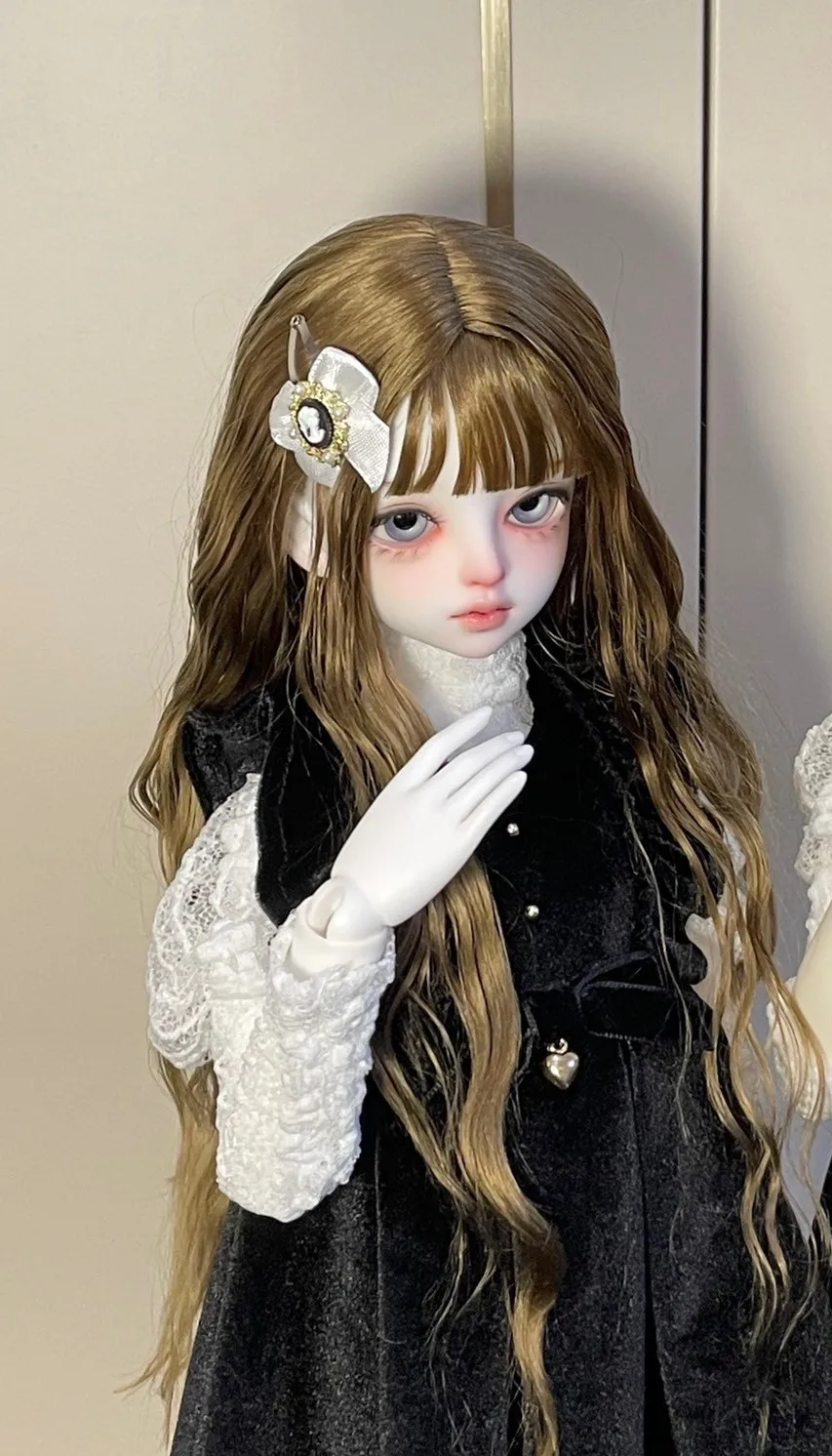 BJD วิกผม1/4 1/6ตุ๊กตาเครื่องประดับผมทำจากผ้าขนแกะนำเข้า gratis ongkir