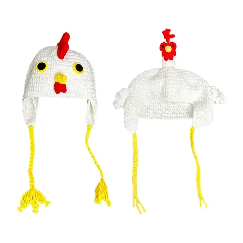 Festival Turkey Hat 3D Chicken Knitted Hat Soft Warm Comfortable Unisex Winter Wear Animal Caps for Thanksgiving All Ages