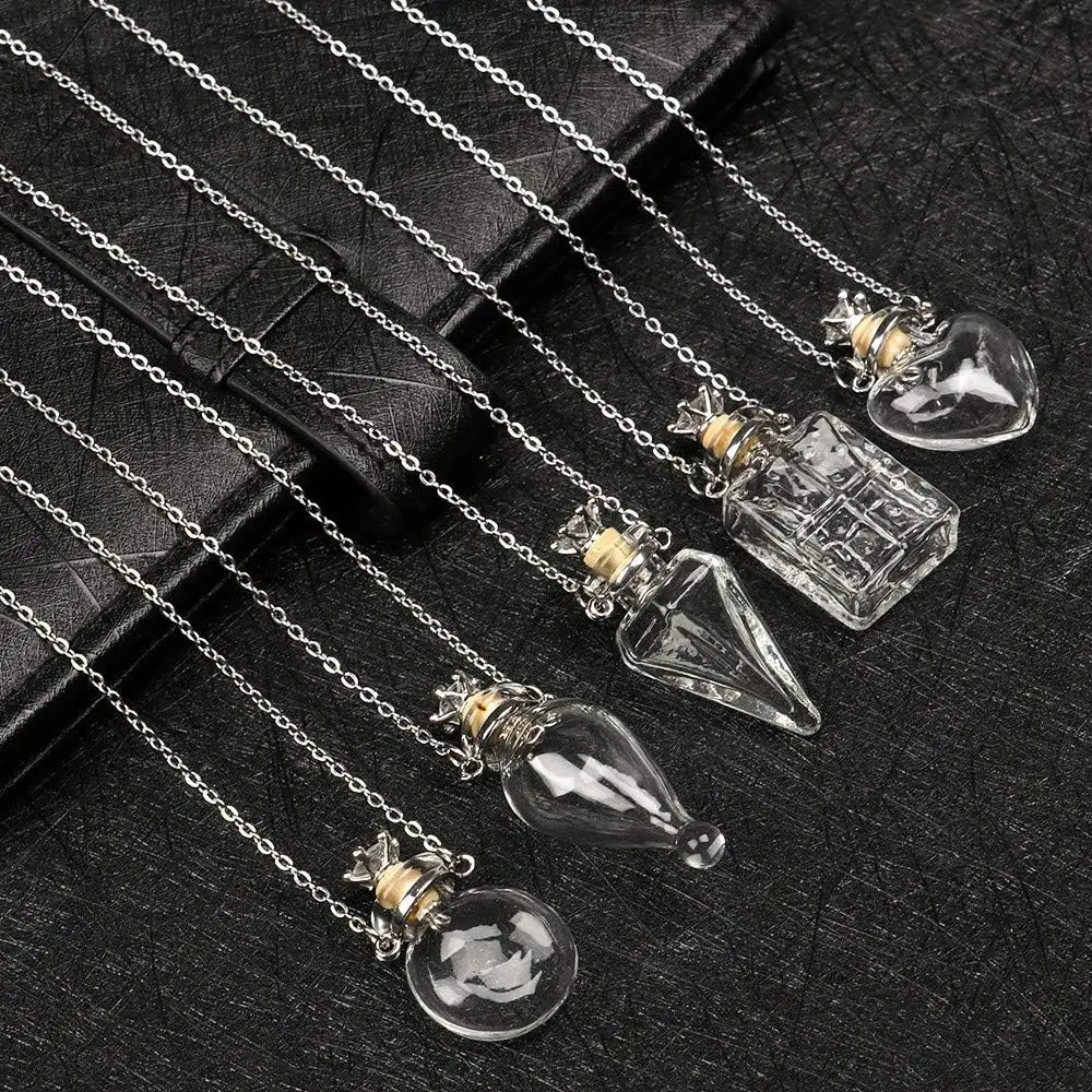 IVYRISE Transparente herzförmige Glasanhänger Parfüm ätherisches Öl Wunschflasche Frau frische süße Halsketten Schmuck Geschenk – Detail 4