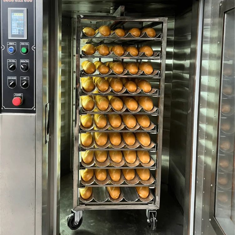 Goede kwaliteit 6-trays roterende oven met Altuntop trolley gebruikt in restaurants Ingebouwde oven 600 kg gewicht bakovenfabriek