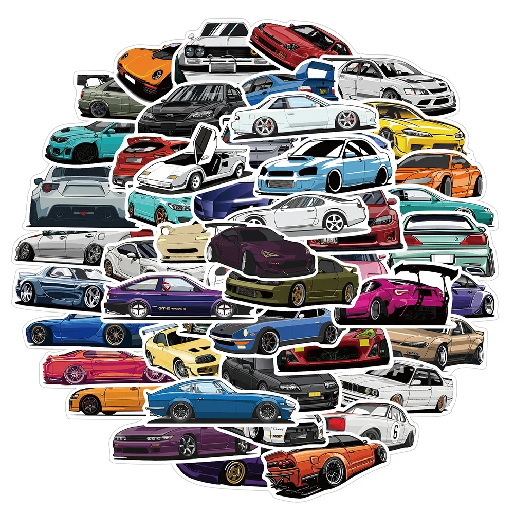 

10/30/50/100PCS JDM Retrofit Racing Car Stickers For Suitcase Skateboard Laptop Luggage Phone Car Styling DIY Decal Pegatinas