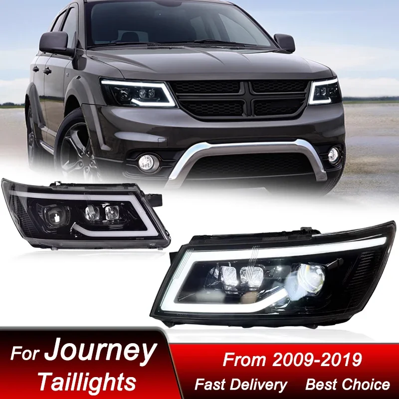 

Pop Car Headlights For DODGE Journey Fiat Freemont 09-19 LED Headlamp Assembly Upgrade High Configure Projector Lens Accessories
