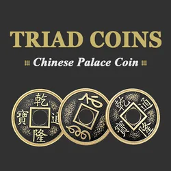 Triad Coins (Chinese Palace Coin) Magic Tricks Magician Close Up Illusion Gimmicks Mentalism Prop Three Coin Appear Vanish Magia