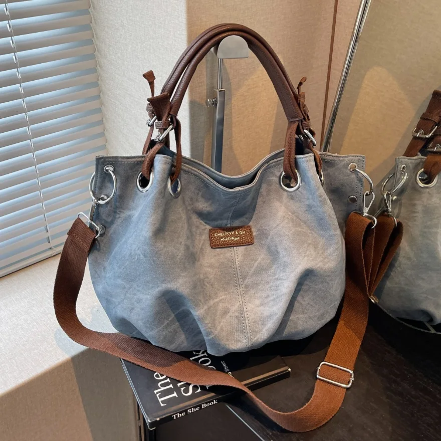 CGCBAG Vintage Lage Capacity Women Tote Bags Casual Female Designers Crossbody Shoulder Bag Luxury Quality PU Leather Handbags