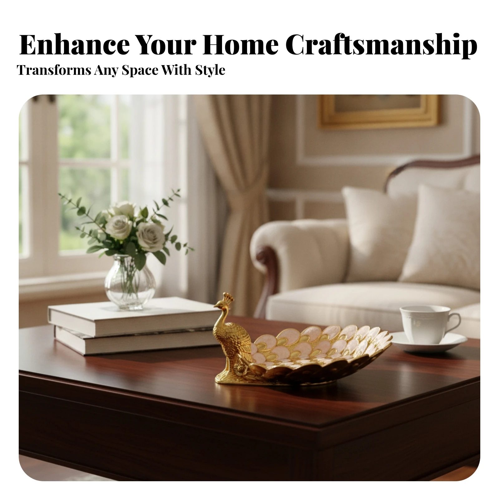 Decorative Fruit Tray Table Decoration Peacock Fruit Tray Multi-Use