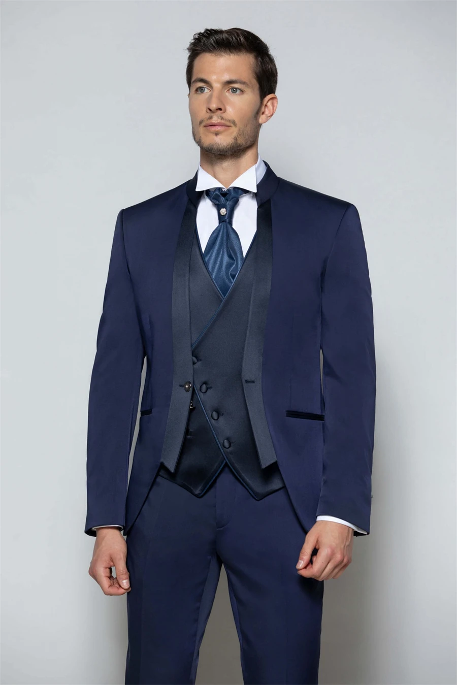 2025 New Mens Slim fit Italian Style Groom Suit 3pcs Blazer Vest Pants Formal Business Party Male Suits