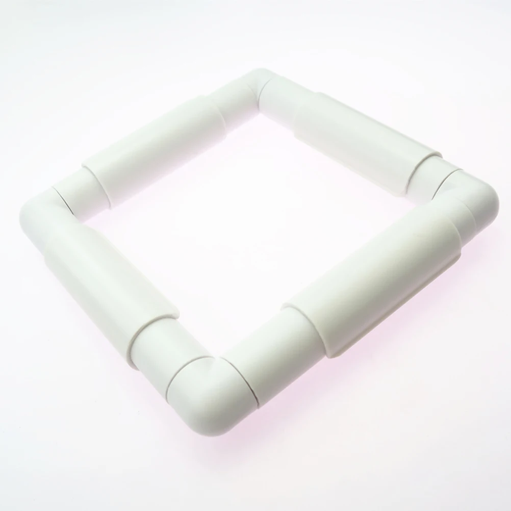 

2 Sets Embroidery Hoop Square Clip Frame for Cross Stitch Weaving White Lightweight Durable Easy Store Assemble