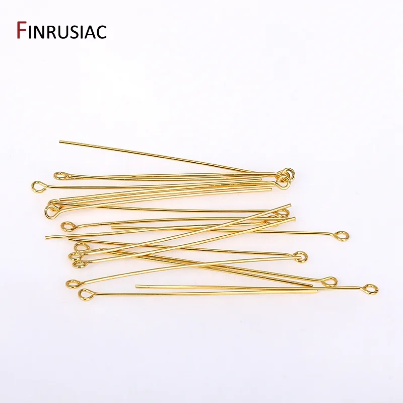 Wholesale 18k Gold/Silver Plated Brass Ball Pins/Eye Pins/Flat Head Pins For Women DIY Pins Jewelry Making Accessories Supplies