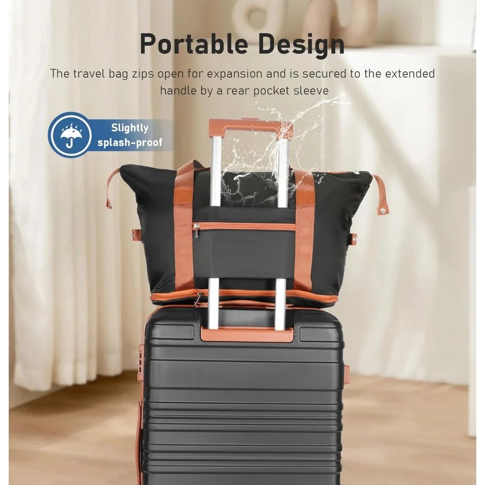 Juego de equipaje de mano 22x14x9 aprobado por aerolínea: carcasa dura 100% para PC, ligero, cerraduras TSA, ruedas giratorias silenciosas, cremallera duradera,