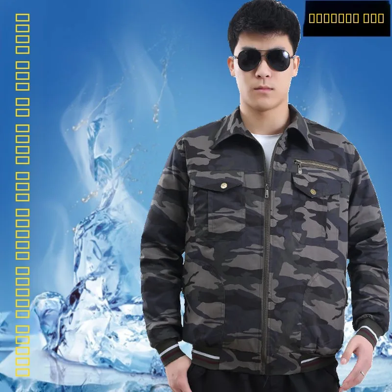 

Уличный термостойкий костюм с вентилятором для кондиционирования воздуха, спецодежда для защиты труда, охлаждающий рабочий костюм