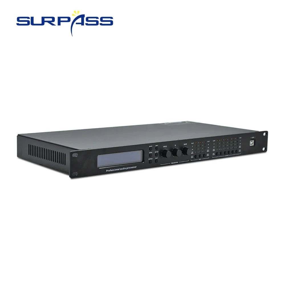 معالج صوت احترافي 3 مدخلات و6 مخرجات مع نظام إدارة مكبر الصوت الكامل FIR Dynamic EQ لسوبر ماركت الفندق المدرسية